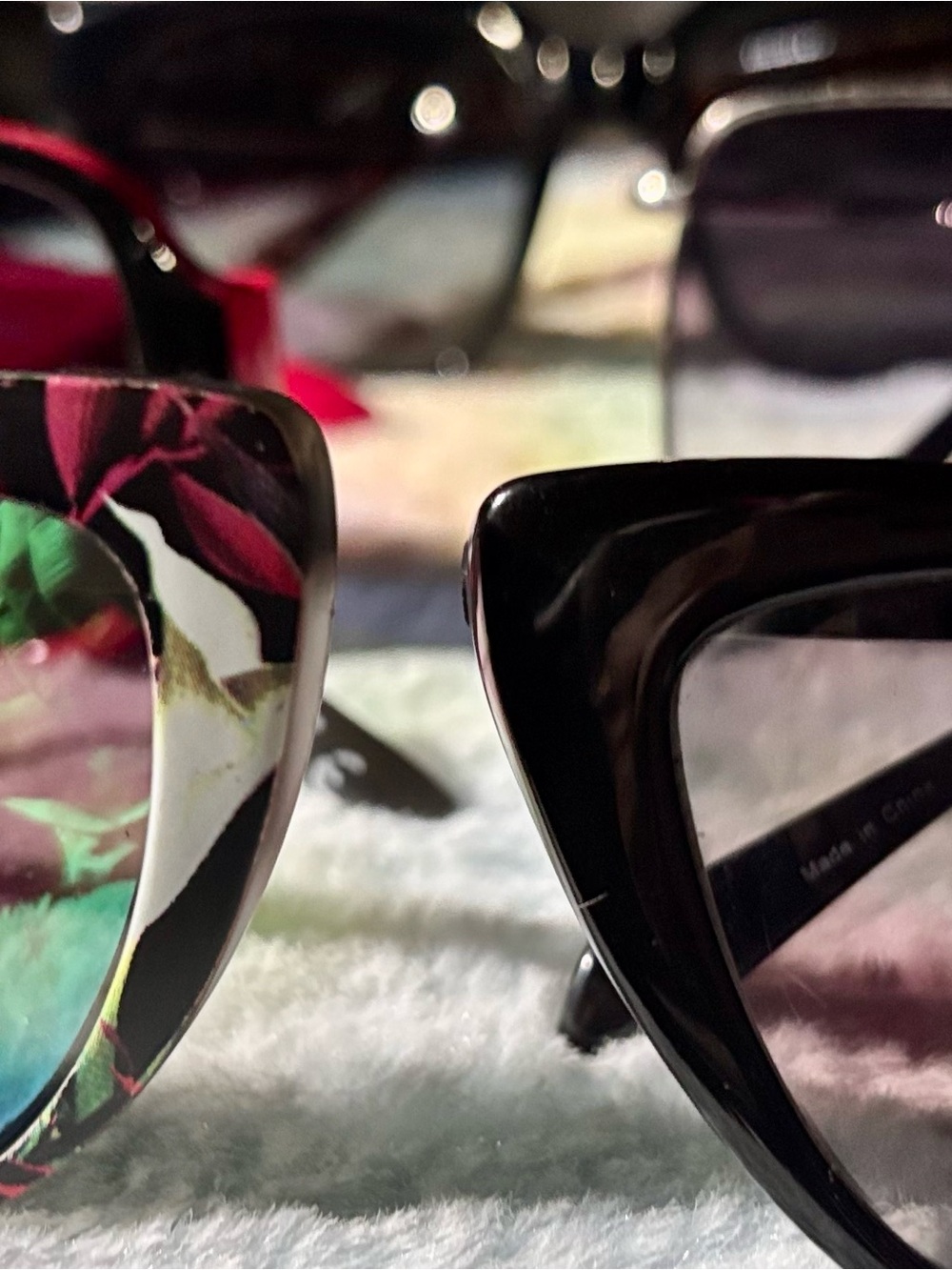 Women’s Cat Eye Sunglasses - Black and Floral
